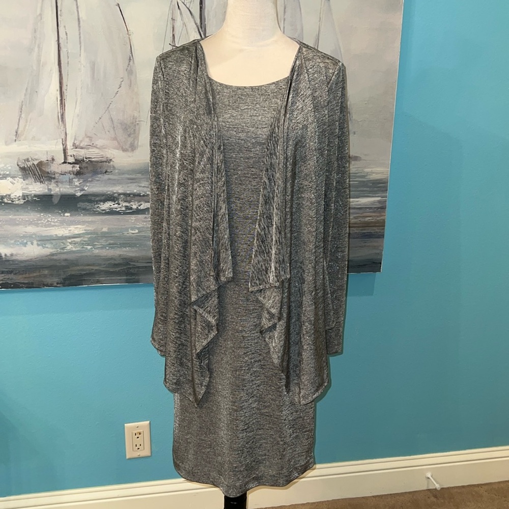 NWT Jessica Howard 2 Piece Gray Dress, Sz 8